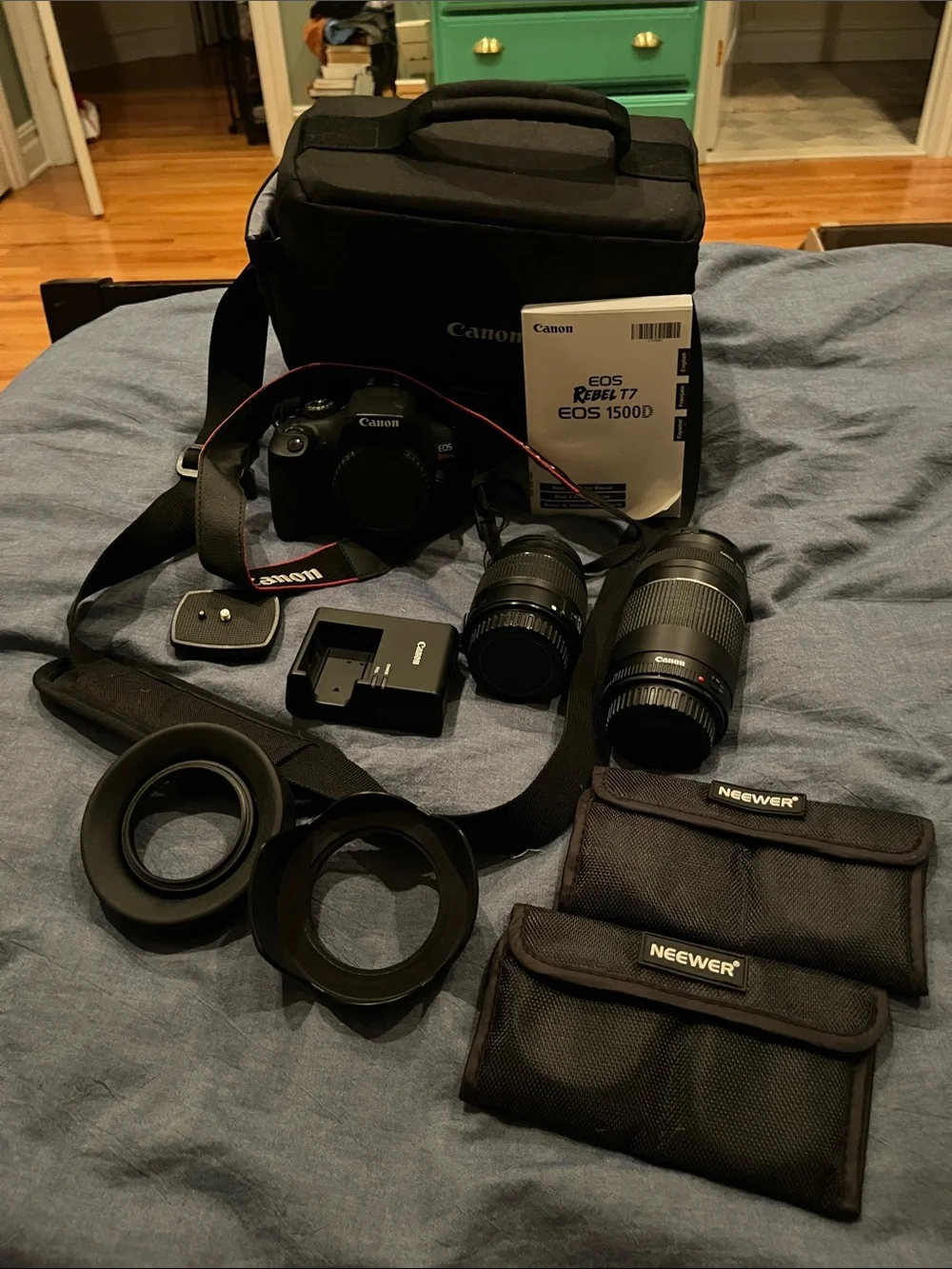 Canon DSLR Camera Kit — Black with Red-Trim Strap